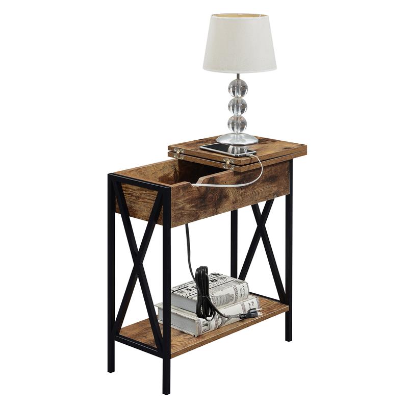 Convenience Concepts Tucson Electric Flip Top Table in Multi-Color Wood Finish