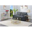 Convenience Concepts Royal Crest Gold Metal End Table with Clear Glass