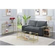 Royal Crest Three-Tier Gold Metal Coffee Table With Clear Glass Shelves