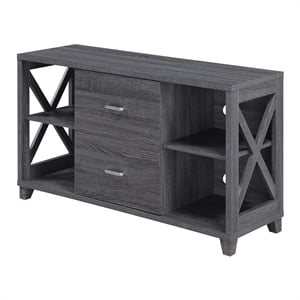 Convenience Concepts Oxford Deluxe 47&quot TV Stand with Two Drawers in Gray Wood