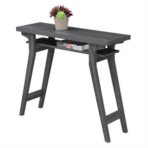 convenience concepts newport lynda console table in gray wood finish
