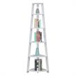 Convenience Concepts Newport Five-Tier Corner Bookcase in White Wood Finish