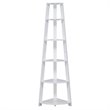 Convenience Concepts Newport Five-Tier Corner Bookcase in White Wood Finish