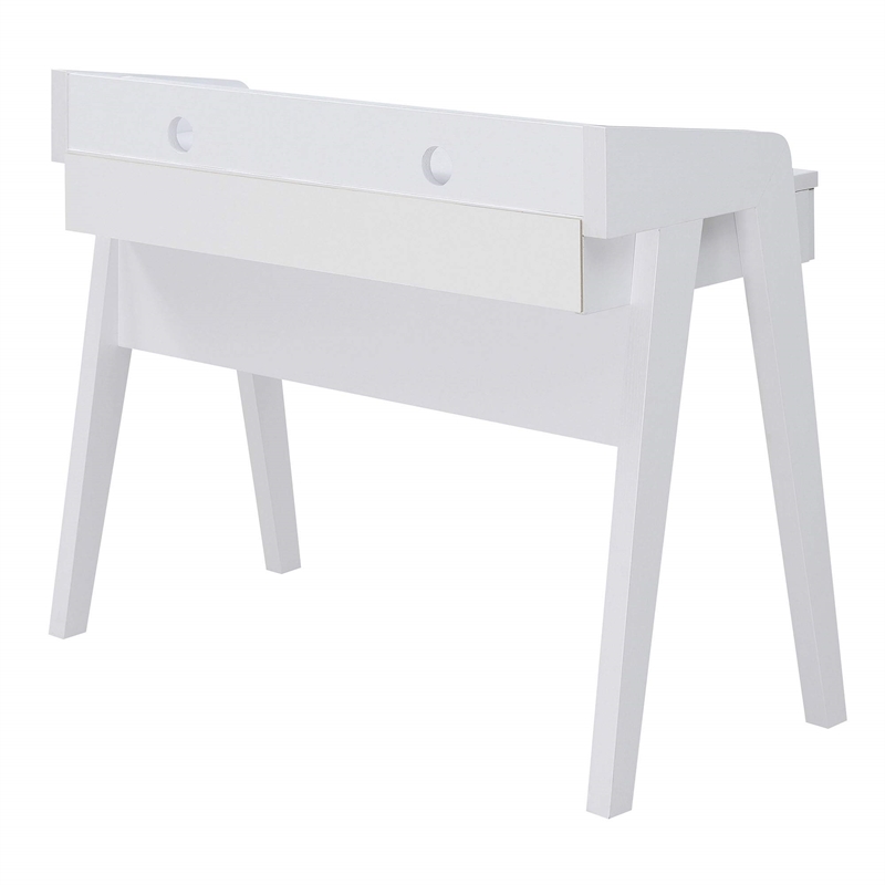 Convenience Concepts Newport Deluxe Two-Drawer Desk in White Wood Finish