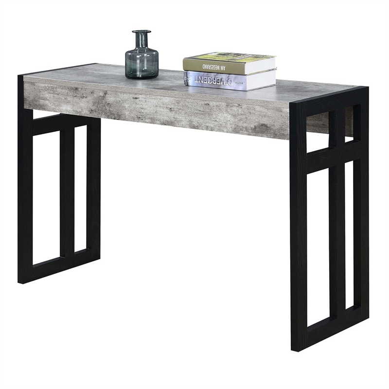 Convenience Concepts Monterey Console Table in Black Wood and Faux Birch Finish