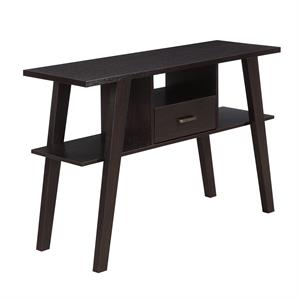 convenience concepts newport espresso mike w wood console table with drawer