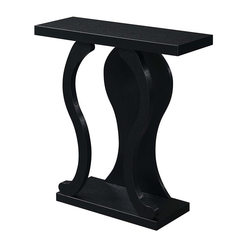 Convenience Concepts Newport Terry B Console Table in Black Wood Finish
