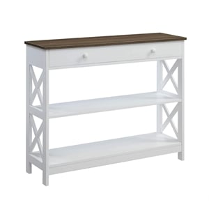 Convenience Concepts Driftwood Oxford One-Drawer Console Table in White Wood