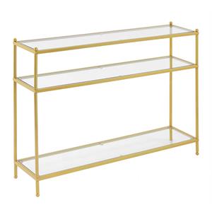 convenience concepts contemporary gold metal royal crest console table