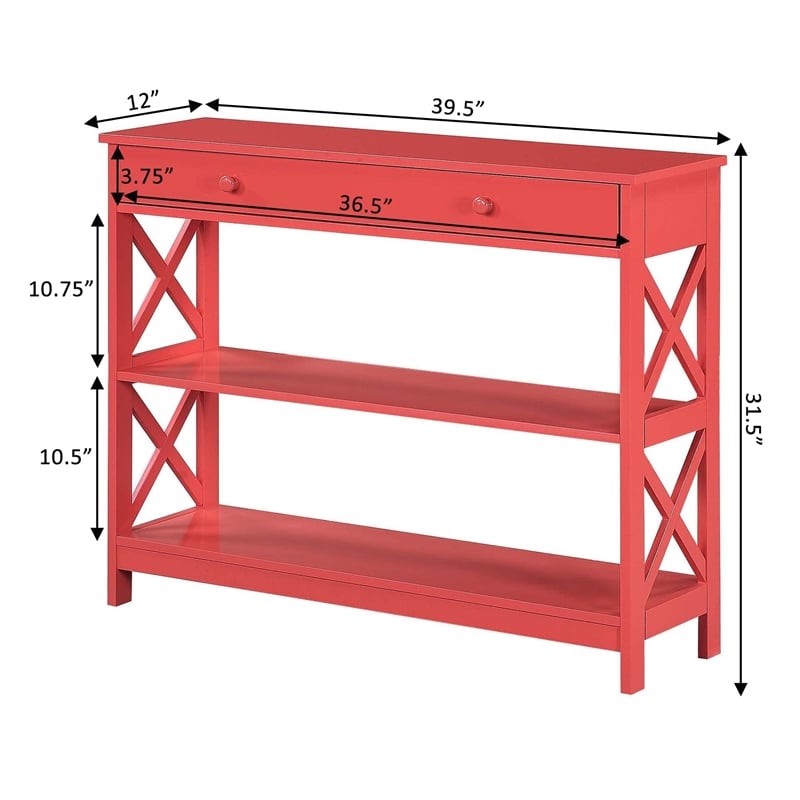 Convenience Concepts Oxford One-Drawer Console Table in Orange Wood Finish