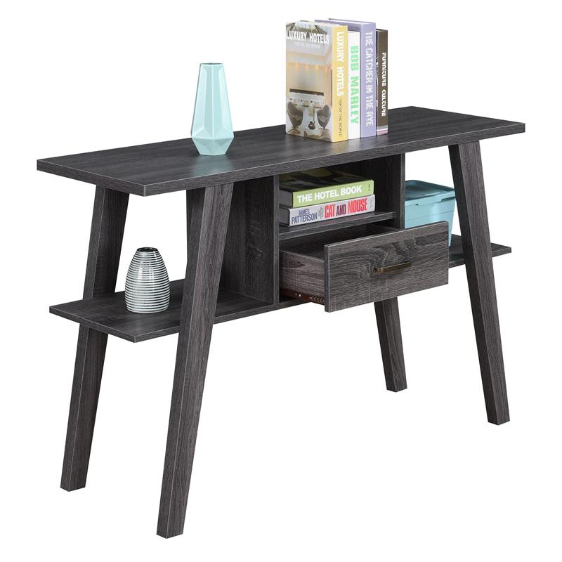 Newport Mike W  Console Table with Drawer in Gray Wood Finish