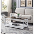 Oxford Coffee Table with Shelf In White/Driftwood Brown Wood Finish