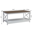 Oxford Coffee Table with Shelf In White/Driftwood Brown Wood Finish