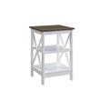 Convenience Concepts Oxford End Table in White and Driftwood Brown Wood Finish