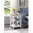 Convenience Concepts Oxford End Table in White and Driftwood Brown Wood Finish