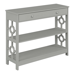 convenience concepts ring 1 drawer console table in gray wood