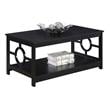 Convenience Concepts Ring Coffee Table in Black Wood Finish with Lower Shelf