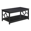 Convenience Concepts Ring Coffee Table in Black Wood Finish with Lower Shelf
