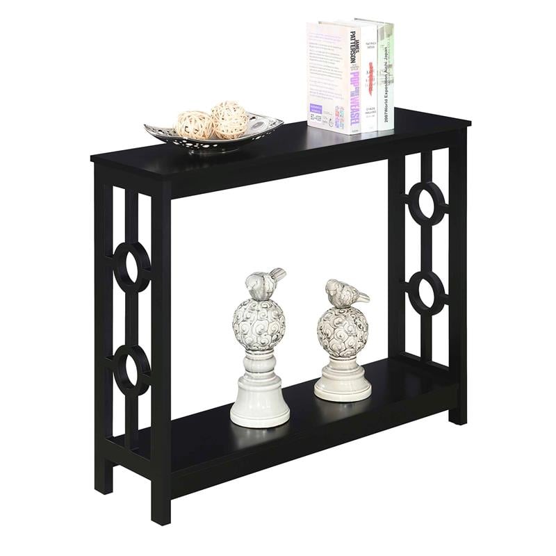 Convenience Concepts Contemporary Ring Console Table in Black Wood Finish