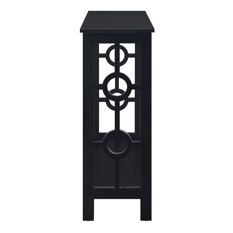 Convenience Concepts Contemporary Ring Console Table in Black Wood Finish