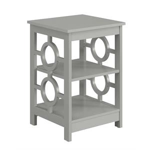 Convenience Concepts Contemporary Ring End Table in Gray Wood Finish