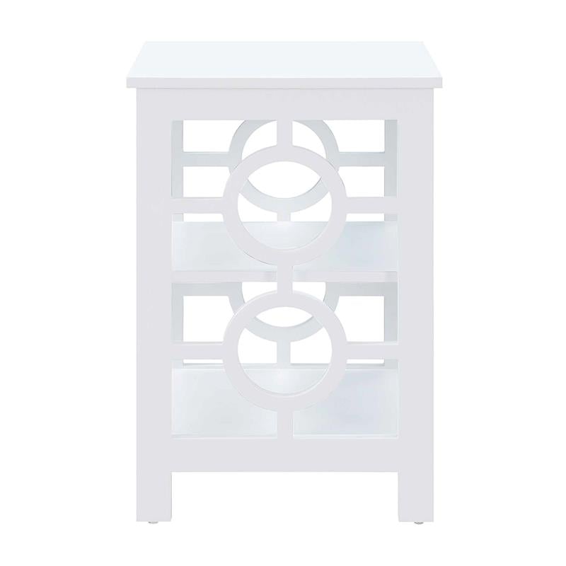 Convenience Concepts Contemporary Ring End Table in White Wood Finish