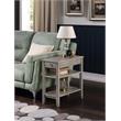 American Heritage Three Tier End Table With Drawer in Gray Wood Finish