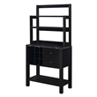 Convenience Concepts Black Newport Serving Bar in Black Wood Finish