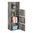 Convenience Concepts Xtra Storage 3 Door Cabinet in Gray Faux Birch Wood Finish