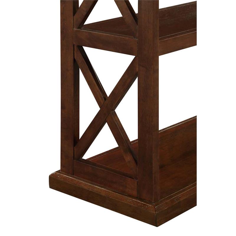 Convenience Concepts Oxford Deluxe 3 Tier Console Table in Espresso Wood Finish Cymax Business