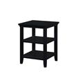 Convenience Concepts Tribeca Square End 3 Tier Table in Black Wood Finish