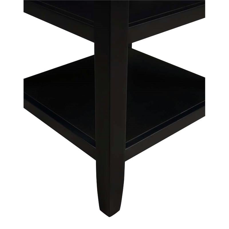 Convenience Concepts Tribeca Square End 3 Tier Table in Black Wood Finish