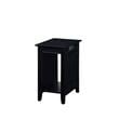 Convenience Concepts Edison End Table with Charging Station in Black Wood Finish