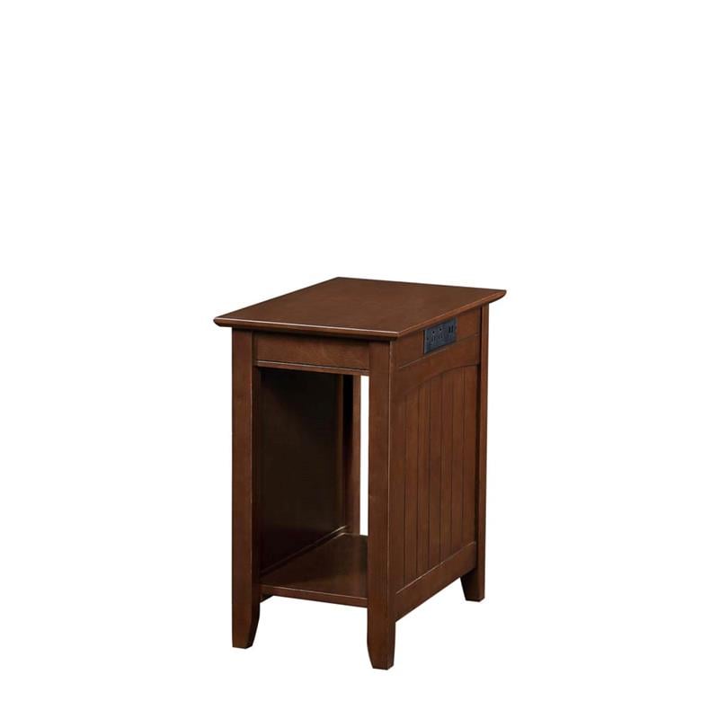 Convenience Concepts Edison End Table with Charging Station Espresso Wood Finish