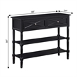 Convenience Concepts Country Oxford 2 Drawer Console Table in Black Wood Finish