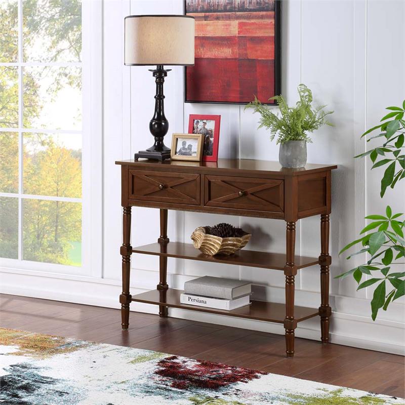 Convenience Concepts Country Oxford 2Drawer Console Table Espresso Wood Finish Cymax Business