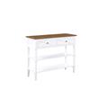 Country Oxford Two-Drawer Console Table in Driftwood Brown and White Wood Finish