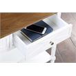 Country Oxford Two-Drawer Console Table in Driftwood Brown and White Wood Finish
