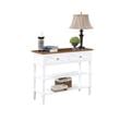 Country Oxford Two-Drawer Console Table in Driftwood Brown and White Wood Finish