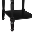 Country Oxford Square End Table with Charging Station in Black Wood Finish