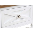 Country Oxford End Table with Charging Station in White and Caramel Wood Finish