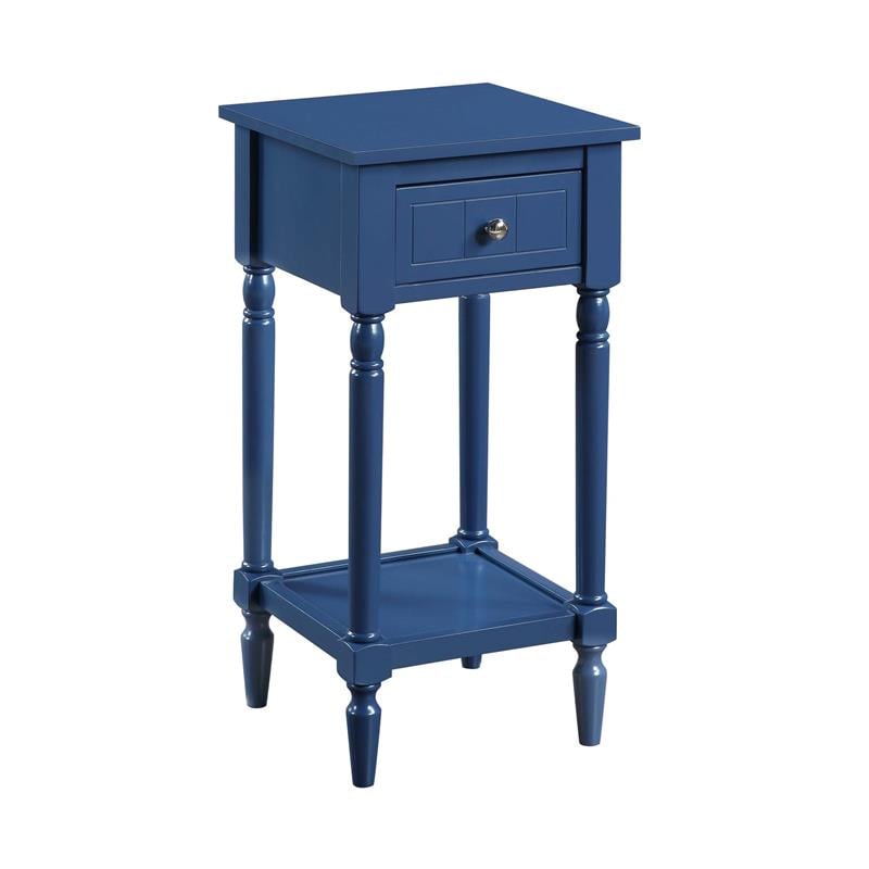 Convenience Concepts Khloe Square Accent Table in Blue Wood Finish