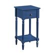 Convenience Concepts Khloe Square Accent Table in Blue Wood Finish
