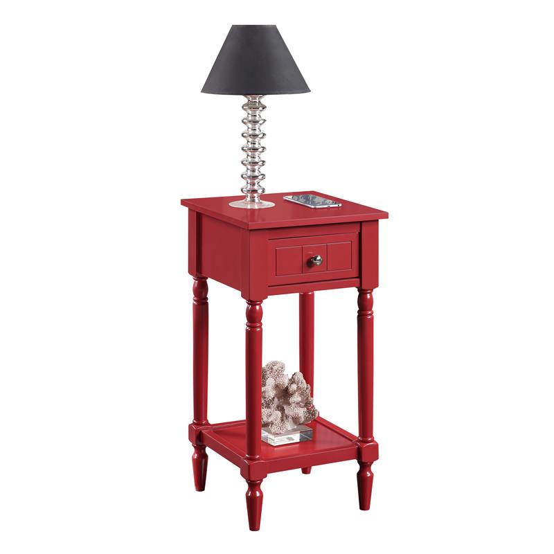 Convenience Concepts Khloe Square Accent Table in Red Wood Finish