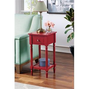 convenience concepts khloe square accent table in red wood finish