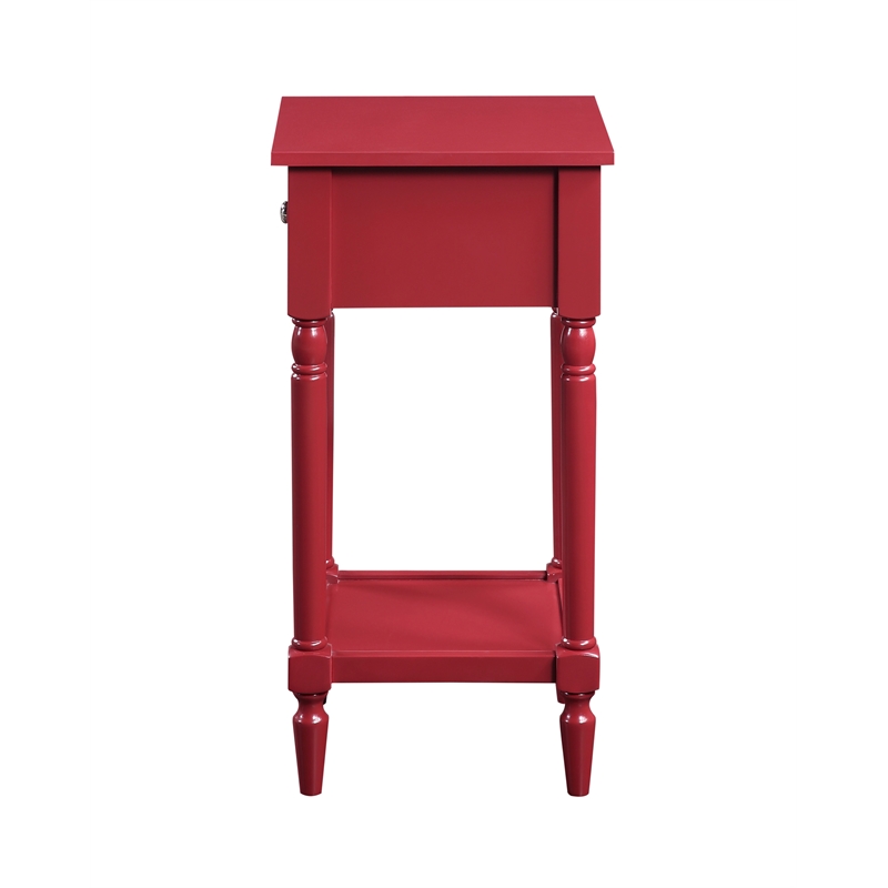Convenience Concepts Khloe Square Accent Table in Red Wood Finish