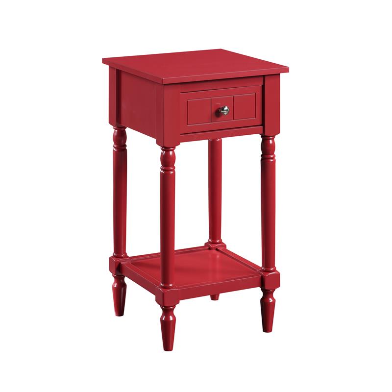 Convenience Concepts Khloe Square Accent Table in Red Wood Finish