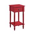 Convenience Concepts Khloe Square Accent Table in Red Wood Finish