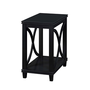 convenience concepts florence chairside table in black wood finish