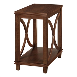 convenience concepts florence chairside table in brown wood finish
